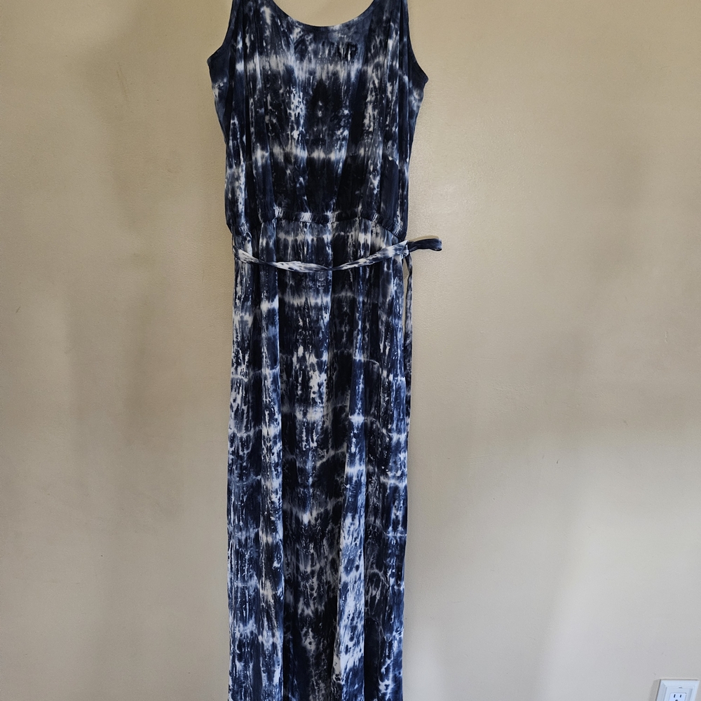 Michael Stars Blue and White Sleeveless Sundress